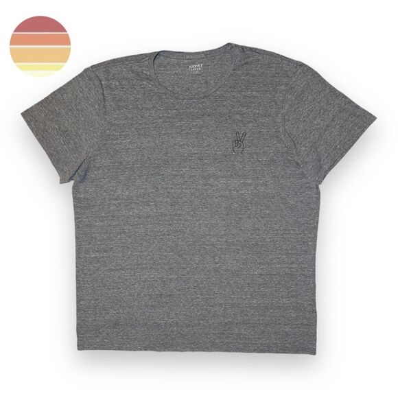 Marine Layer Mens XL Peace Sign Crew T-shirt | Made in California | Heather Gray - Picture 1 of 8